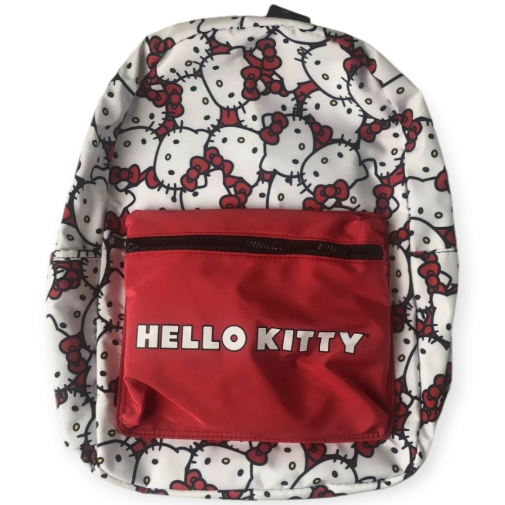 Hello Kitty Bioworld White All Over Print Multicolor 16" Backpack